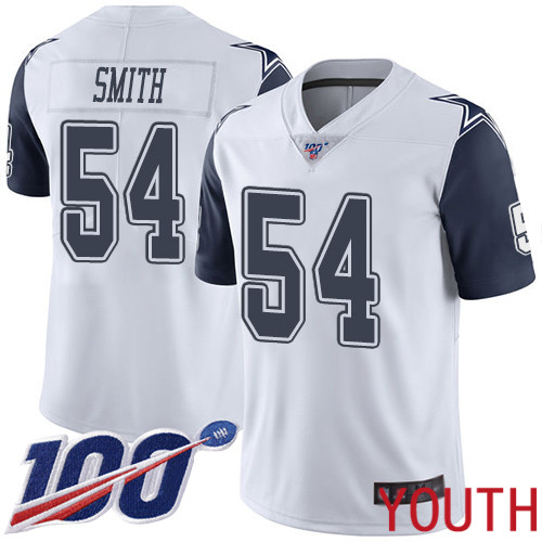 Youth Dallas Cowboys Limited White Jaylon Smith #54 100th Season Rush Vapor Untouchable NFL Jersey->dallas cowboys->NFL Jersey
